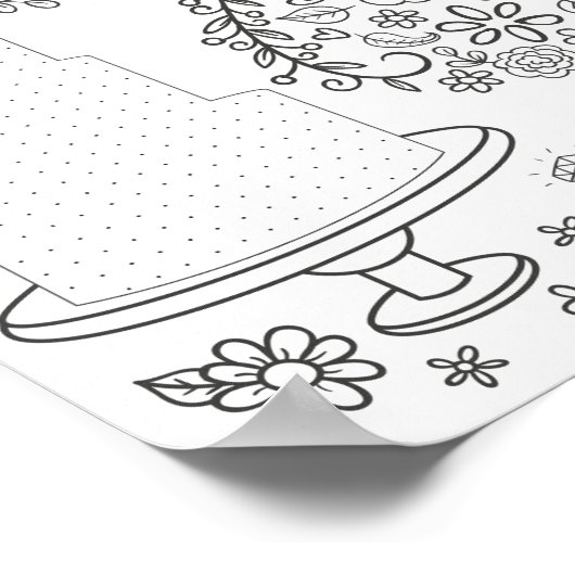 Illustrierte Hochzeitsfarbseite Poster (Ecke)