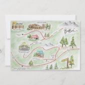 Illustrierte Hochzeitskarte Einladung (Rückseite)