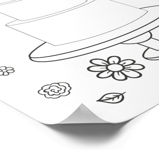 Illustrierte Hochzeitstorte Poster (Ecke)