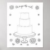 Illustrierte Hochzeitstorte Poster (Vorne)