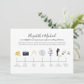 Illustrierte Hochzeitvorbereitung - Ikonen Spaß Einladung (Stehend Vorderseite)