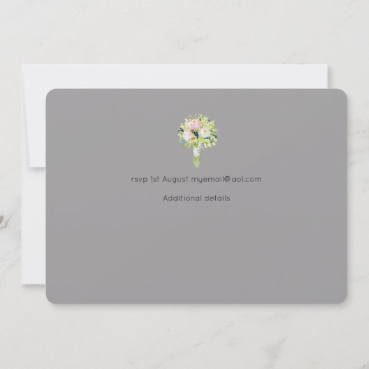 Illustrierte Hochzeitzeiteinladung Einladung (Rückseite)