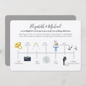 Illustrierte Hochzeitzeiteinladung Einladung (Vorne/Hinten)