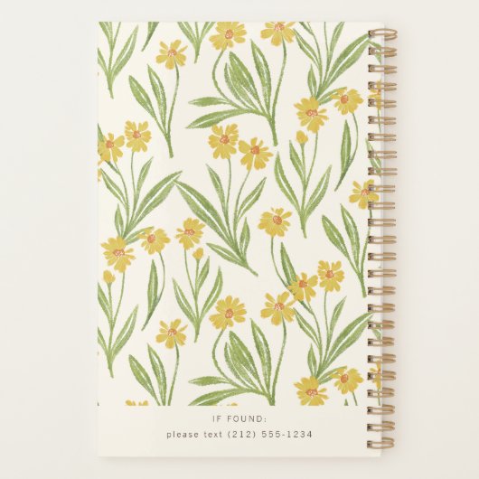 Illustrierte Hübsche gelbe Wildblumen Planer (Rückseite)