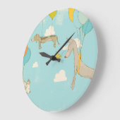 Illustrierte Hunde Schlafzimmerdekoration für Kind Große Wanduhr (Winkel)