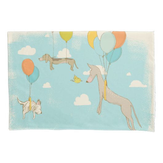 Illustrierte Hunde Schlafzimmerdekoration für Kind Kissenbezug (Vorderseite)