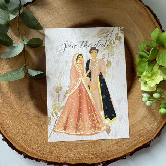 Illustrierte indische/pakistanische Hochzeitserklä Einladung