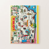 Illustrierte Iowa-Karte Postkarte Puzzle (Vertikal)