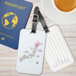 Illustrierte Japan-Karte Gepäckanhänger