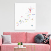 Illustrierte Japan-Karte Leinwanddruck (Insitu (Wohnzimmer))