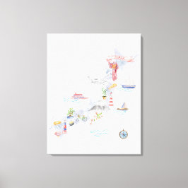Illustrierte Japan-Karte Leinwanddruck