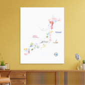 Illustrierte Japan-Karte Leinwanddruck (Insitu (Wohnzimmer))