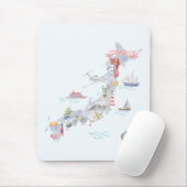Illustrierte Japan-Karte Mousepad (Mit Mouse)