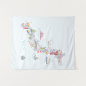 Illustrierte Japan-Karte Wandteppich (Vorderseite (Horizontal))