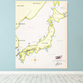 Illustrierte japanische Landkarte Leinwanddruck (Insitu (Holzboden))