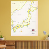 Illustrierte japanische Landkarte Leinwanddruck (Insitu (Wohnzimmer))