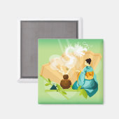 Illustrierte japanische Teezeremonie, Drache Magnet (Vorderseite/Rückseite)