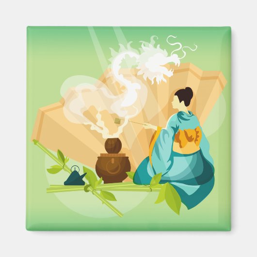 Illustrierte japanische Teezeremonie, Drache Magnet (Vorne)