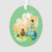 Illustrierte japanische Teezeremonie, Drache Ornament (Vorderseite)