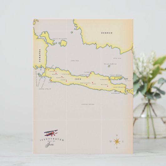 Illustrierte Java-Karte. (Stehend Vorderseite)