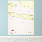 Illustrierte Java-Karte. Leinwanddruck (Insitu (Holzboden))