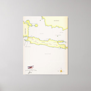 Illustrierte Java-Karte. Leinwanddruck