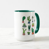 Illustrierte Kaktus-Tasse Tasse (VorderseiteRechts)
