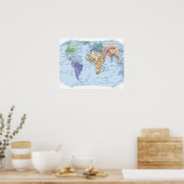 Illustrierte Karte 4 Poster (Küche)