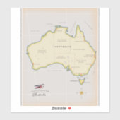 Illustrierte Karte Australiens Aufkleber (Blatt)