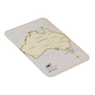 Illustrierte Karte Australiens Magnet