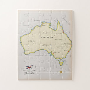 Illustrierte Karte Australiens Puzzle