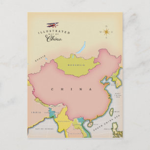 Illustrierte Karte der China