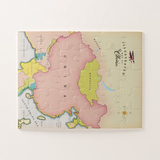 Illustrierte Karte der China Puzzle (Horizontal)
