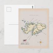 Illustrierte Karte der Falklandinseln. (Vorne/Hinten)