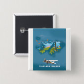 Illustrierte Karte der Falklandinseln Button (Vorne & Hinten)