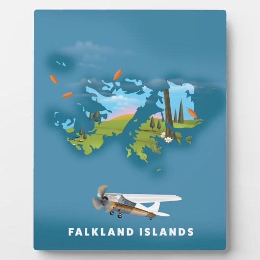 Illustrierte Karte der Falklandinseln Fotoplatte (Vorderseite)