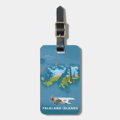 Illustrierte Karte der Falklandinseln Gepäckanhänger (Vorderseite vertikal)
