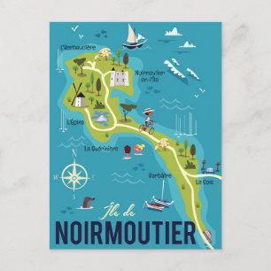 Illustrierte Karte der Insel Noirmoutier