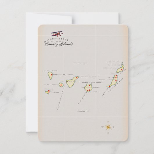 Illustrierte Karte der Kanarischen Inseln. (Vorderseite)