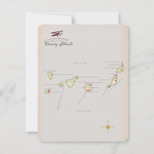 Illustrierte Karte der Kanarischen Inseln.