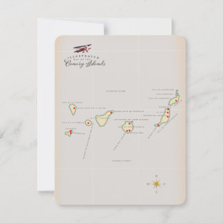 Illustrierte Karte der Kanarischen Inseln.