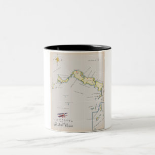 Illustrierte Karte der Turks- und Caicosinseln Zweifarbige Tasse