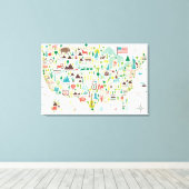 Illustrierte Karte der USA Leinwanddruck (Insitu (Holzboden))
