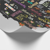 Illustrierte Karte der USA. Poster mit Staaten und Geschenkpapier (Ecke)