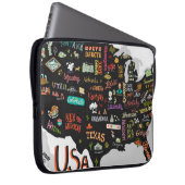 Illustrierte Karte der USA. Poster mit Staaten und Laptopschutzhülle (Vorne Rechts)