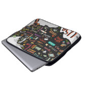 Illustrierte Karte der USA. Poster mit Staaten und Laptopschutzhülle (Vorne Knopf)