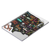 Illustrierte Karte der USA. Poster mit Staaten und Notizblock (Linke Seite)