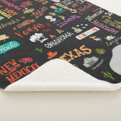 Illustrierte Karte der USA. Poster mit Staaten und Sherpadecke (3/4)