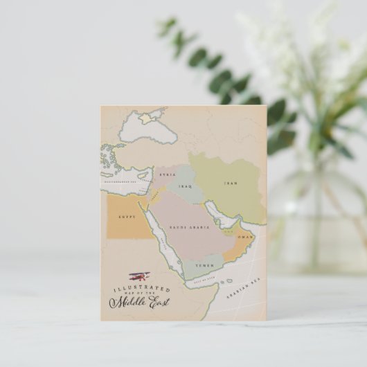 Illustrierte Karte des Nahen Ostens. (Stehend Vorderseite)