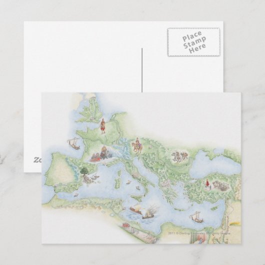 Illustrierte Karte des Römischen Reiches (Vorne/Hinten)